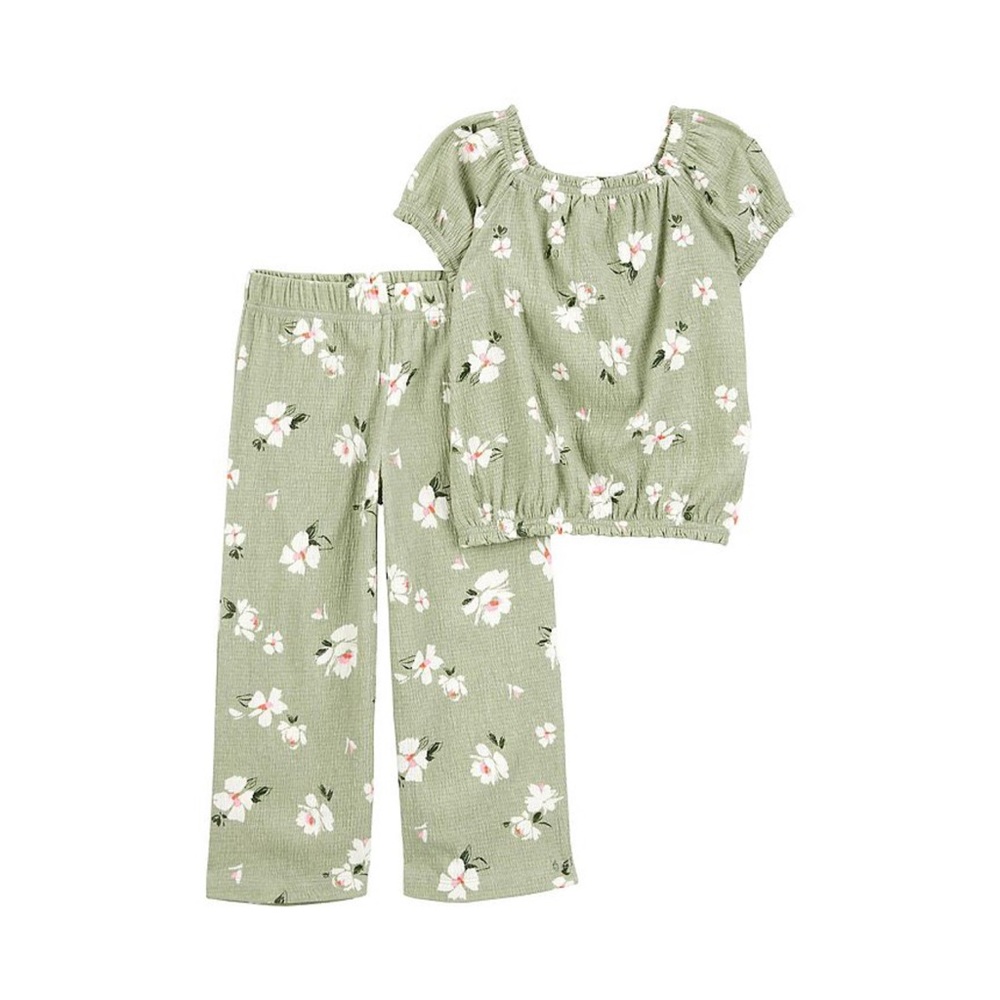 Cute Floral Green 2-Piece Set